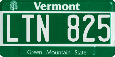 VT license plate LTN825