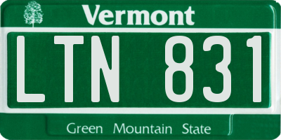VT license plate LTN831