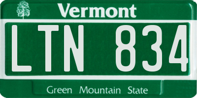 VT license plate LTN834