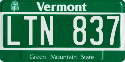 VT license plate LTN837