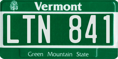 VT license plate LTN841