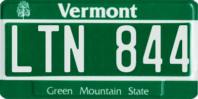 VT license plate LTN844