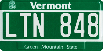 VT license plate LTN848