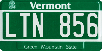 VT license plate LTN856