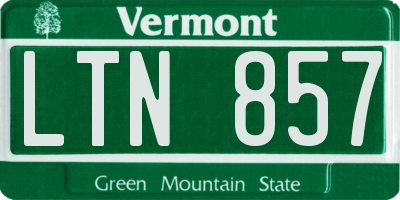 VT license plate LTN857