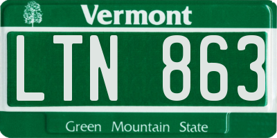 VT license plate LTN863