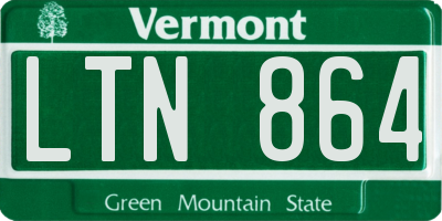 VT license plate LTN864