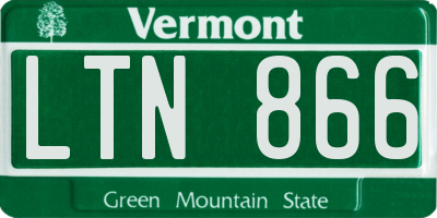 VT license plate LTN866
