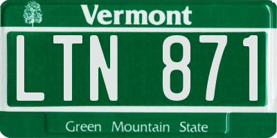 VT license plate LTN871