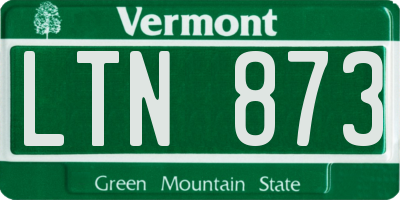 VT license plate LTN873