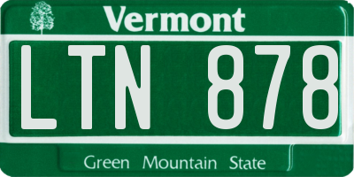 VT license plate LTN878