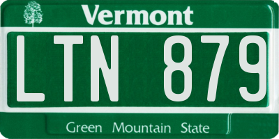 VT license plate LTN879
