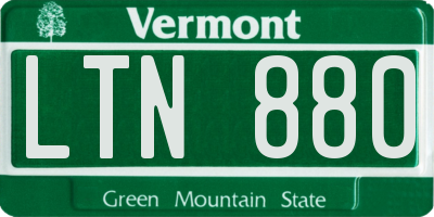 VT license plate LTN880