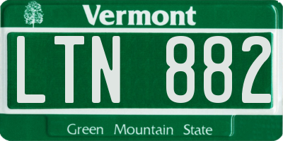 VT license plate LTN882