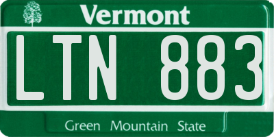 VT license plate LTN883