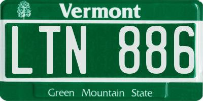 VT license plate LTN886