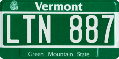 VT license plate LTN887