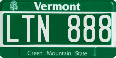 VT license plate LTN888