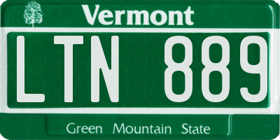 VT license plate LTN889