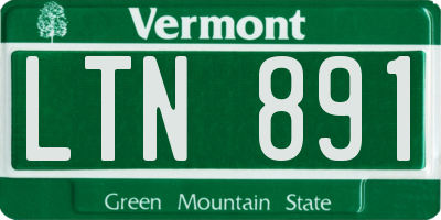 VT license plate LTN891