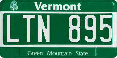 VT license plate LTN895