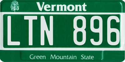 VT license plate LTN896