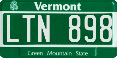 VT license plate LTN898