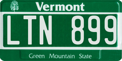 VT license plate LTN899