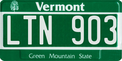 VT license plate LTN903