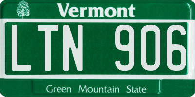 VT license plate LTN906