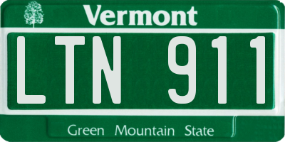 VT license plate LTN911