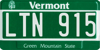 VT license plate LTN915