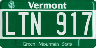 VT license plate LTN917