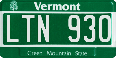VT license plate LTN930