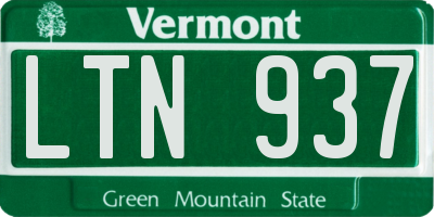 VT license plate LTN937