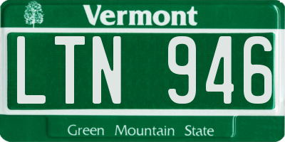 VT license plate LTN946
