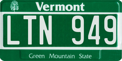 VT license plate LTN949