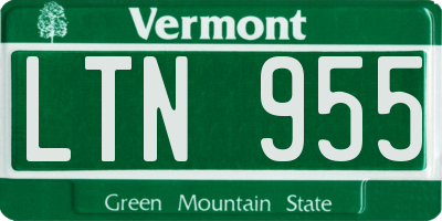 VT license plate LTN955