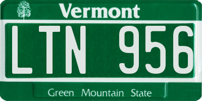 VT license plate LTN956