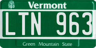 VT license plate LTN963
