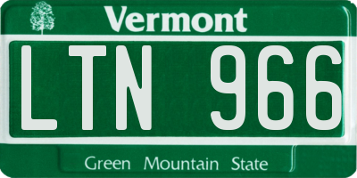 VT license plate LTN966