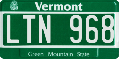 VT license plate LTN968