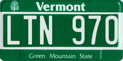 VT license plate LTN970