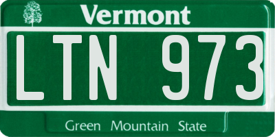 VT license plate LTN973