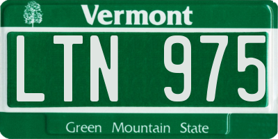VT license plate LTN975
