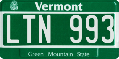 VT license plate LTN993