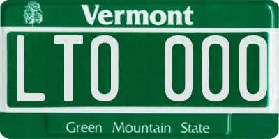 VT license plate LTO000
