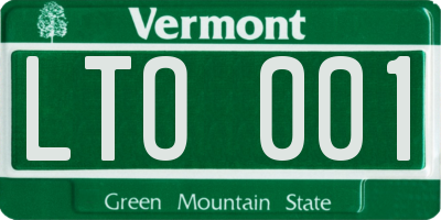 VT license plate LTO001