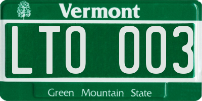 VT license plate LTO003