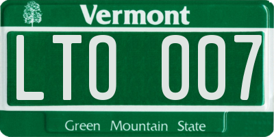 VT license plate LTO007